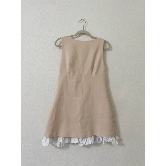 ZARA Blush Pink Sleeveless Shift Mini Dress with Pleated Hem Size XL - Picture 2 of 5